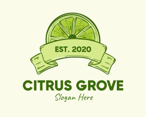 Rustic Green Lime Slice logo design