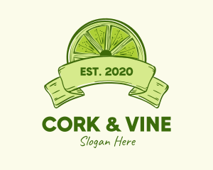 Rustic Green Lime Slice logo design