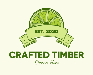 Rustic Green Lime Slice logo design