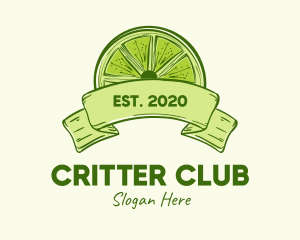 Rustic Green Lime Slice logo design