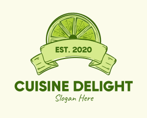 Rustic Green Lime Slice logo design