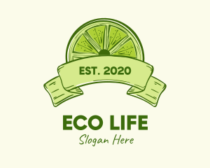 Rustic Green Lime Slice logo design