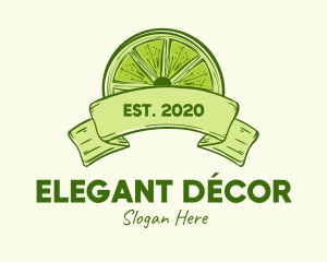 Rustic Green Lime Slice logo design