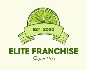 Rustic Green Lime Slice logo design