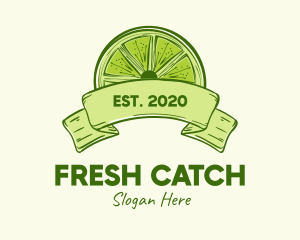 Rustic Green Lime Slice logo design