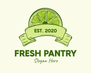 Rustic Green Lime Slice logo design