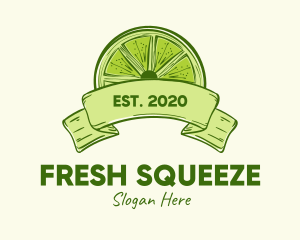 Rustic Green Lime Slice logo design