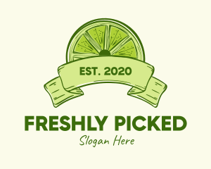 Rustic Green Lime Slice logo design