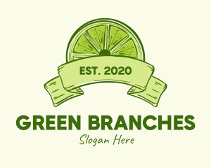 Rustic Green Lime Slice logo design