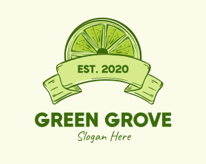 Rustic Green Lime Slice logo design