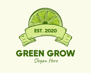 Rustic Green Lime Slice logo design