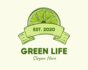 Rustic Green Lime Slice logo design