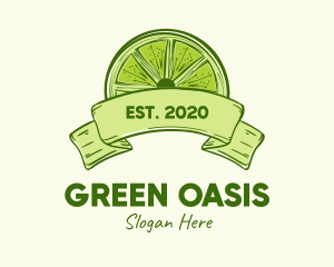 Rustic Green Lime Slice logo design