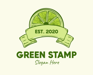 Rustic Green Lime Slice logo design