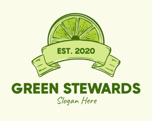 Rustic Green Lime Slice logo design