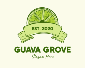 Rustic Green Lime Slice logo design