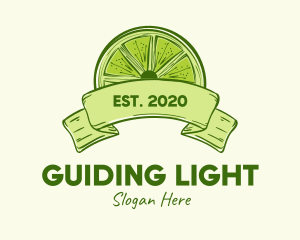 Rustic Green Lime Slice logo design