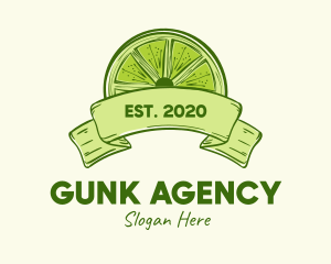 Rustic Green Lime Slice logo design