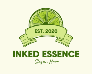 Rustic Green Lime Slice logo design