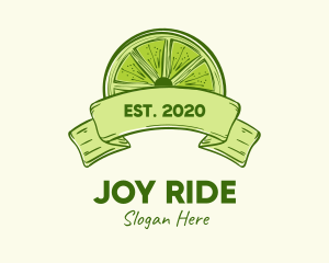 Rustic Green Lime Slice logo design