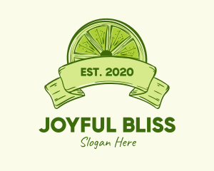 Rustic Green Lime Slice logo design