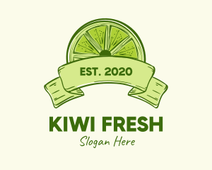 Rustic Green Lime Slice logo design