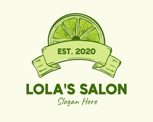 Rustic Green Lime Slice logo design