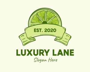 Rustic Green Lime Slice logo design