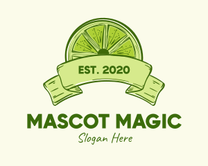 Rustic Green Lime Slice logo design