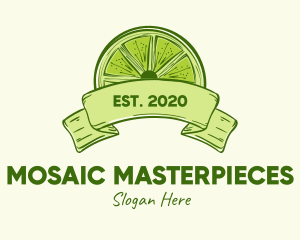 Rustic Green Lime Slice logo design