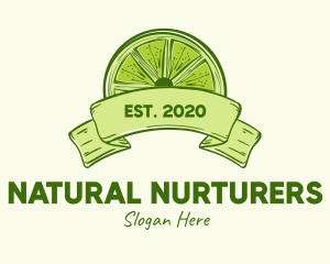 Rustic Green Lime Slice logo design