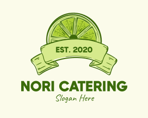 Rustic Green Lime Slice logo design