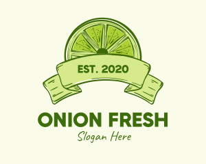 Rustic Green Lime Slice logo design