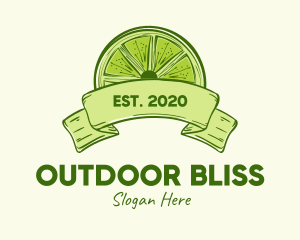 Rustic Green Lime Slice logo design