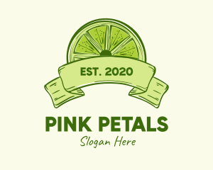 Rustic Green Lime Slice logo design