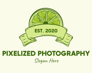 Rustic Green Lime Slice logo design