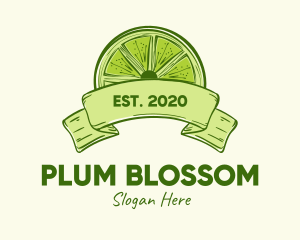 Rustic Green Lime Slice logo design