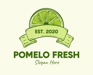 Rustic Green Lime Slice logo design