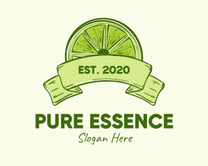 Rustic Green Lime Slice logo design