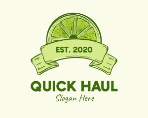 Rustic Green Lime Slice logo design