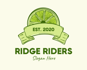 Rustic Green Lime Slice logo design