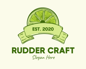 Rustic Green Lime Slice logo design