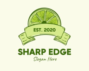 Rustic Green Lime Slice logo design