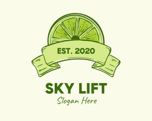 Rustic Green Lime Slice logo design