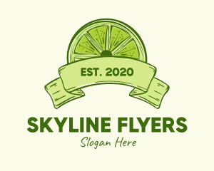 Rustic Green Lime Slice logo design