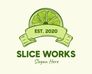 Rustic Green Lime Slice logo