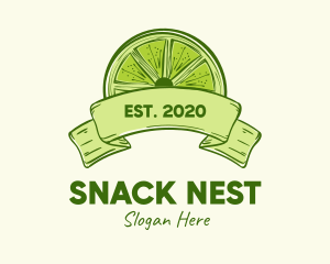 Rustic Green Lime Slice logo design