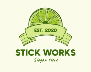 Rustic Green Lime Slice logo design