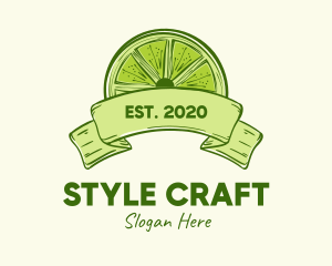 Rustic Green Lime Slice logo design