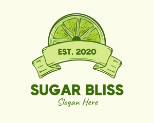 Rustic Green Lime Slice logo design